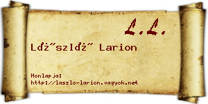 László Larion névjegykártya